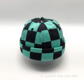 Cappello da marinaio a scacchi blu nero